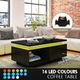 Coffee Table LED Lighted Storage Cabinet High Gloss 2 Drawers Modern Furniture Black