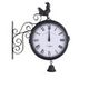 Outdoor Wrought Iron Clock Double-Sided Wall Clock -30x37x9CM Modern
