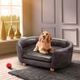Large Pvc Leather Dog Bed Pet Sofa Lounge Couch W/High-Density Sponge Padding