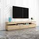 200cm TV Bench Table Stand Television Cabinet Entertainment Unit 1 Drawer 2 Doors OAK
