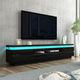 TV Cabinet Stand Entertainment Unit LED TV Console Table Furniture with 5 Drawers Black