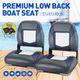 OGL 2 x All-weather Collapsible Marine Boat Seats Fishing Foldable Rotary Chairs Charcoal