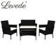 Levede 4 PCS Outdoor Furniture Setting Patio Garden Table Chairs Set Wicker Seat