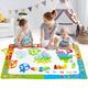 Magic Doodle Mat with Pens Stamps Cartoon Theme Water Coloring Rug Drawing Carpet Painting Educational Toy for Girl Boy Kids