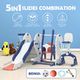 Kidbot Swing and Slide Set Basketball Hoop Football Net Ring Toss Kids Play Equipment Outdoor Toy 5-In-1
