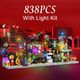 Christmas Lighting Kit Train STEM 4 in 1 Building Blocks Santa Village Bricks Toys 838PCS