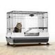 Wheeled Metal Rabbit Hutch Bunny Cage W/Top Front 2 Doors,Easy To Clean Pull Out Tray-81X51X67Cm