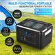 Portable Generator Solar Wireless Power Station Camping Lithium Battery Backup 1375Wh 2000W LED Light for Camping Outdoor Travel