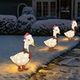 Light-up Wooden Duck with Scarf Holiday Christmas Decoration Colorful light Batteries Power
