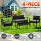 Garden Sofa Wicker Outdoor Lounge Furniture Patio Set Rattan Chairs 4 Pcs