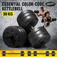 Genki Dumbbell Barbell Set Adjustable Weights 2 In 1 30kg with Connecting Rod for Fitness Home Gym