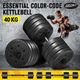 Genki Dumbbell Barbell Set Adjustable Weights 2 In 1 40kg with Connecting Rod for Fitness Home Gym