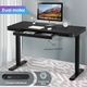 Electric Standing Desk Computer Table Motorized Furniture Height Adjustable Dual Motor Glass Top Black