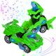 Transforming Dinosaur 2 in 1 Automatic Transformer Dino Cars with LED Light COL.Green