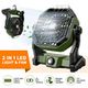 Outdoor Camping Fan Light 2in1 with LED Lamp Portable Tent USB Powered Rechargeable Battery 3 Brightness Green