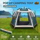 OGL 5 Person Tent Camping Beach Shelter Instant Pop Up Family Sun Shade 270x230x155cm Green White