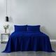 Royal Comfort Vintage Washed 100 % Cotton Sheet Set Double - Royal Blue