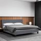 Milano Sienna Luxury Bed Frame Base And Headboard Solid Wood Padded Linen Fabric - Single - Charcoal