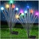 2pcs 6 LEDs Garden Swaying Light Solar Powered Lawn Light Waterproof IP65 Outdoor Plugging Lamp for Villa Garden Yard Patio