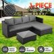 Corner Sofa Patio Set Garden Wicker Couch Outdoor Lounge Setting Rattan Furniture 3 Pcs