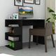 Black Computer Desk Gaming Study Table with Bookshelf Modern Office Furniture