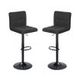 Levede 2x Kitchen Bar Stools Gas Lift Chairs 360??? Swivel Steel Grey Linen Fabric