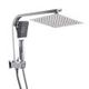 Rain Shower Head Set Silver Square Brass Taps Mixer Handheld High Pressure 10"