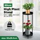 60CM High Plant Stand Metal Flower Pots Shelf Indoor Outdoor Corner Black Planter Holder Rack Garden Storage