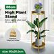 80CM High Plant Stand Flower Pots Metal Storage Shelf Indoor Outdoor Corner Planter Holder Rack Golden