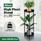 80CM High Plant Stand Metal Flower Pots Shelf Indoor Outdoor Corner Black Planter Holder Rack