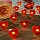 Red Heart Shape Valentine's Day Decoration String Lights 4m 40 LED Glowing Fairy Lights with Remote and Battery Box for DIY Wedding Indoor Party outdoor
