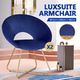 Luxsuite Armchair Velvet Dining Chair Single Lounge Sofa Accent Modern Furniture Navy Blue x2