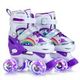 SizeS Kids Roller Skates Adjustable 4 Sizes 4 Light Up Wheels For Size26-33 Col.Purple