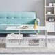 G Shaped Coffee Table Sofa Side 3 Tier Self Storage Unit Furniture White High Gloss