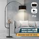 Modern Black LED Floor Lamp Arc Standing Corner Reading Light Adjustable Storage Living Room