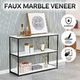 Black Console Sofa Table Side End Faux Marble Rectangular TV Shelf Entryway Stand 3 Tiers Metal Frame