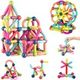 64Pcs Magnetic Balls and Rods Building Sticks Blocks Set Vibrant Colors Different Sizes Educational Stacking STEM Magnet Toys For 3+ ages