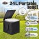 24L Portable Toilet Camping Travel Mobile Porta Potty White + storage bag