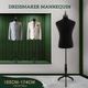 Male Mannequin Dress Form Torso Dressmakers Dummy Manikin Display Stand Tripod Base 155-174cm Black