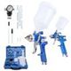 2X HVLP Air Spray Gun Kit 1.4mm 0.8mm Nozzle Set Paint Touch Up Gravity Feed