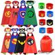 Set of 8 Super hero Capes and Slap Bracelets for Kids, Costumes, Birthday Party Favors