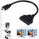 HDMI Splitter Adapter Cable HDMI Male 1080P to Dual HDMI Female 1 to 2 Way HDMI Splitter Adapter Cable for HDTV HD, LED, LCD, TV, Support Two TVs at The Same Time