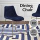 Blue Dining Room Chairs Velvet Soft Fabric Kitchen Office Seat Upholstered Modern Mid Century Set of 2