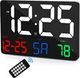 Digital Wall Clock,11.5inch LED Digital Alarm Clock Large Display for Living Room, Office, Bedroom, Elderly, Adults