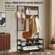 3 In 1 Entryway Hall Tree Shoe Storage Bench Coat Clothes Rack Hooks Stand Display Shelf