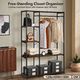 Freestanding Closet Organizer Clothes Garment Rack Shoe Storage Shelf Hanging Display Stand Black