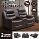 Living Room Luxsuite Recliner Chair Brown Sofa PU Leather Lounge Couch Two Seaters with Adjustable Headrest and Footrest