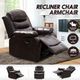 Recliner Chair Sofa Lounge Armchair Adjustable Padded Seat with PU Leather Cover Brown for Living Room