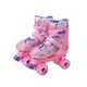SizeM(30-33) Ice Pink Double-Row Roller Skates Shoes,4 Sizes Adjustable Roller Skating,Suitable For Beginners