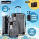 3PCS Luggage Set Hard Carry On Travel Suitcases Trolley Lightweight with TSA Lock 2 Covers Dark Grey